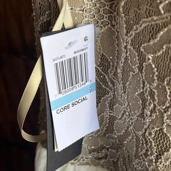 City Studio Lace and Tulle Ruffle Hem Fancy  Dress - Tan and Cream::NWT - Picture 8 of 10